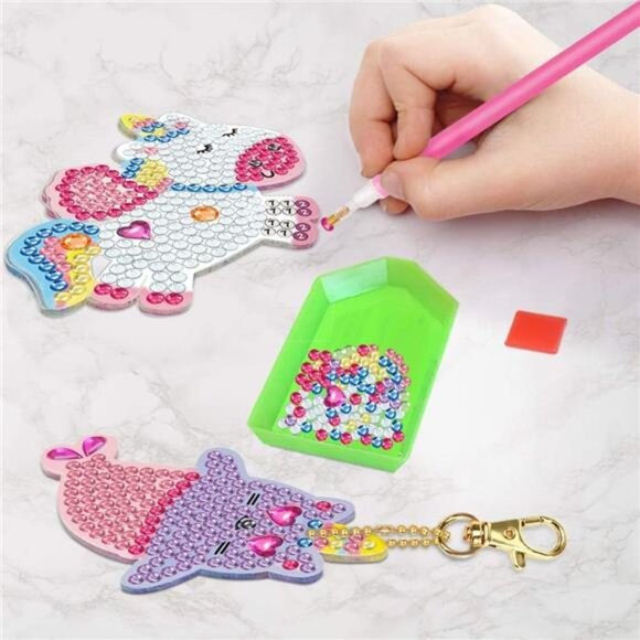 Arts and Crafts for Kids Ages 8-12 - Make Your Own GEM Keychains - 5D DiamondArt - Picture 5 of 7